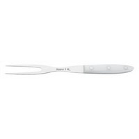 photo Fork 19 cm for Roasts and Meats - Stainless Steel Satin Finish - Dolphin Line - White Handle 1