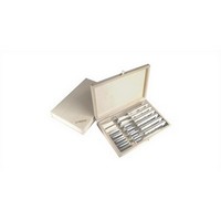photo Birch box set with 8 STAINLESS STEEL Steak Knives - Dolphin Line - White 1