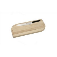 photo Handcrafted Beech Chopping Board with Utility Kitchen Knife 15 cm Black 1