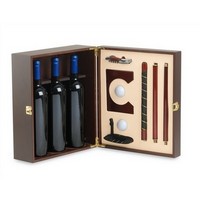 photo Caja de madera para botellas de golf de 3 botellas 1