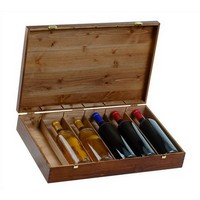 photo Painted Birch Wine Box for 6 Bottles with customisation 1