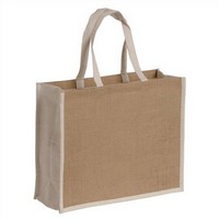 photo Natural jute bag with colored details - WHITE 1