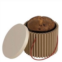 photo Dorica Panettone - Corrugated cardboard with wooden leaf lid for panettone 1