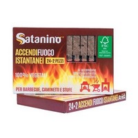 photo Satanino - INSTANT MATCH FIRELIGHTERS - 100% Vegetable Ideal for Barbecues, Fireplaces 1