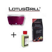 photo New 2023 XL Purple Barbecue with Batteries and USB Power Cable + 1Kg of Charcoal + BBQ Gel 1