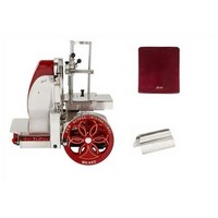 photo Volano B116 - Berkel Red with Gold Decorations - Flowered Volano + Red Slicer Cover + Pr Tongs 1