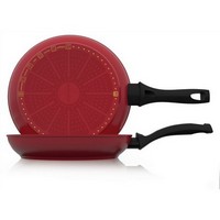 photo Set of 4 B Chef Non-Stick Pans - Red 7