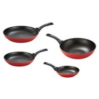 photo Set of 4 B Chef Non-Stick Pans - Red 1