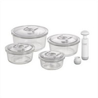 photo Transparent container for vacuum packaging Set of 4 round pieces 1