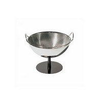 photo Alessi-Fruit bowl / colander in polished steel Foot in aluminum, anthracite 1