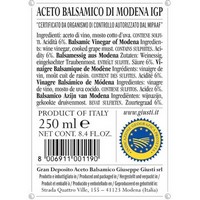 photo Aceto Balsamico di Modena IGP - 1 Medaglia d'Argento - Anforina Modenese da 250 ml 2