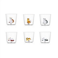 photo Ichendorf - Juego de 6 vasos de agua con diseño de gato atigrado - Diseño Alessandra Baldereschi 1