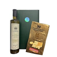 photo Geschenkbox mit nativem Olivenöl extra 750 ml und 30 Monate Parmesan 1