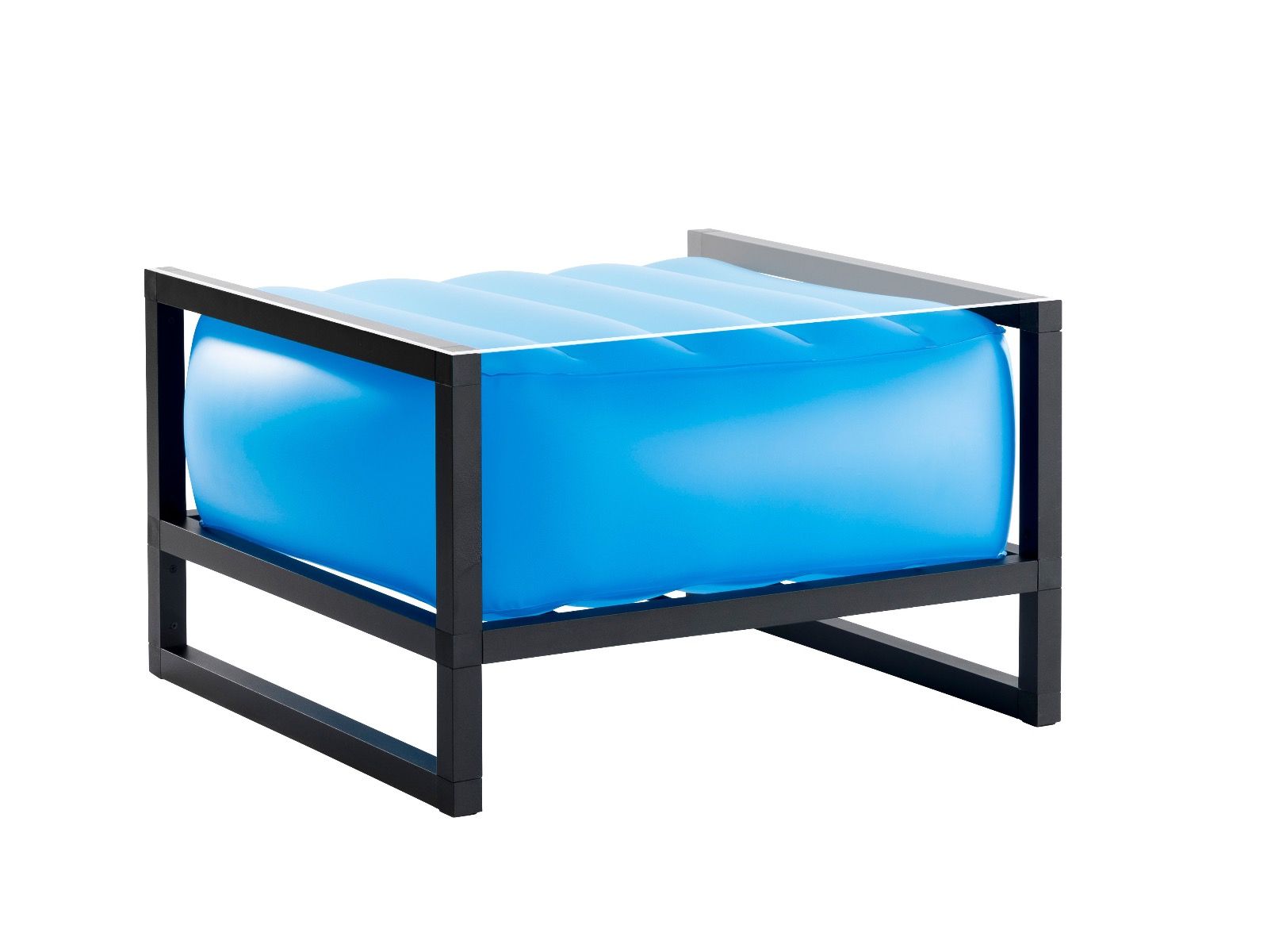 YOMI EKO TABLE WITH LIGHTING - BLACK WOODEN STRUCTURE - BLUE