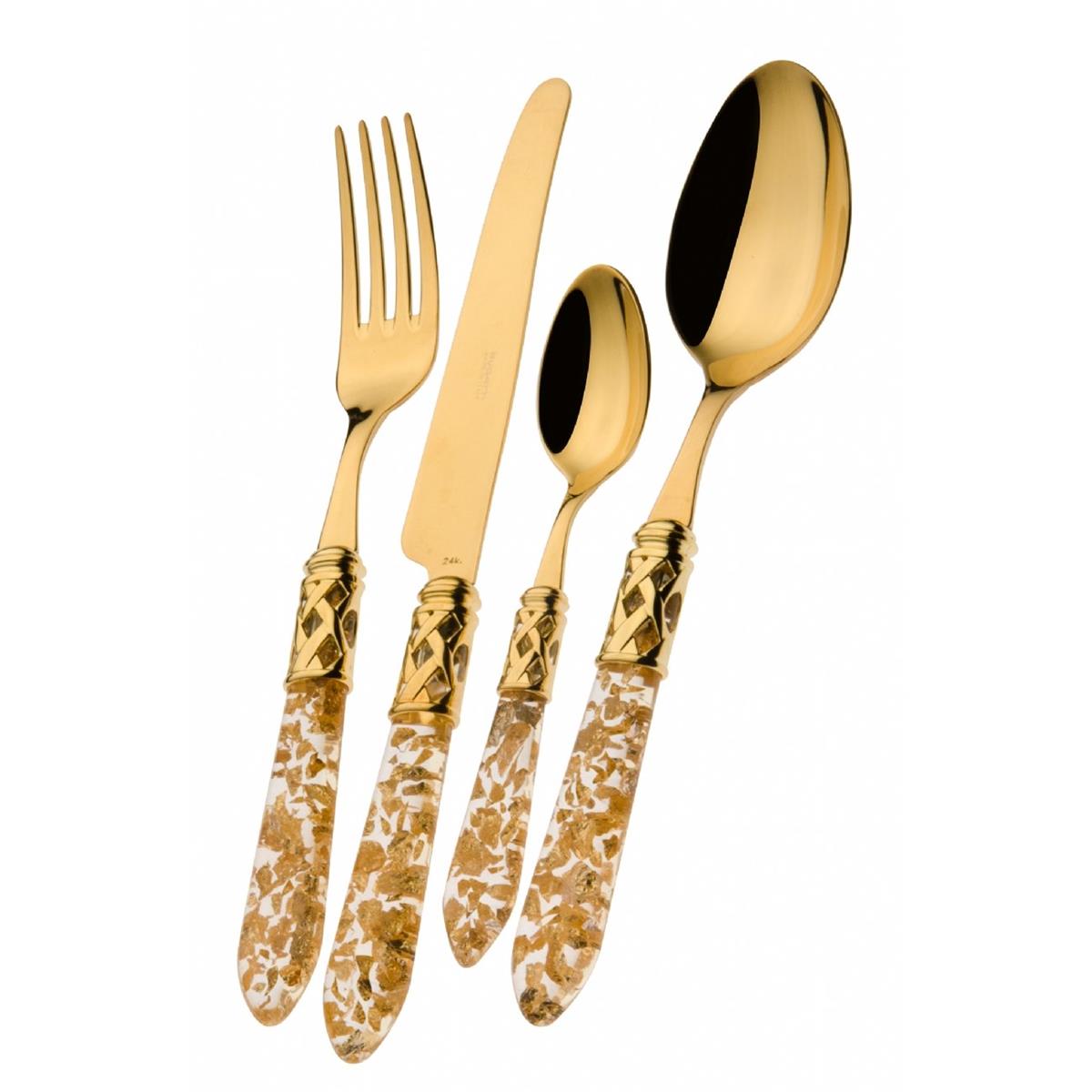 ALADDIN Cutlery Set - 31 Pieces - Gold Strews (24 kt Gold Plated)