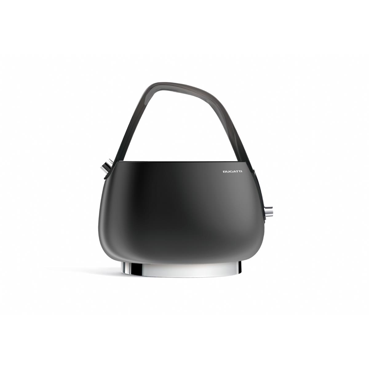 jackie - matt black electronic kettle with transparent smoked handle