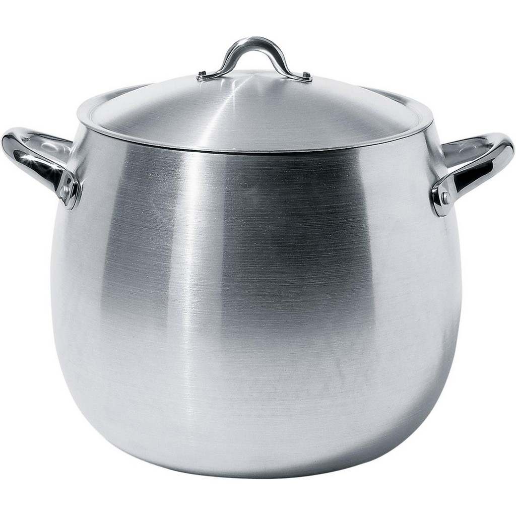 Alessi-Mami Casserole with two handles in 18/10 stainless steel suitable for induction