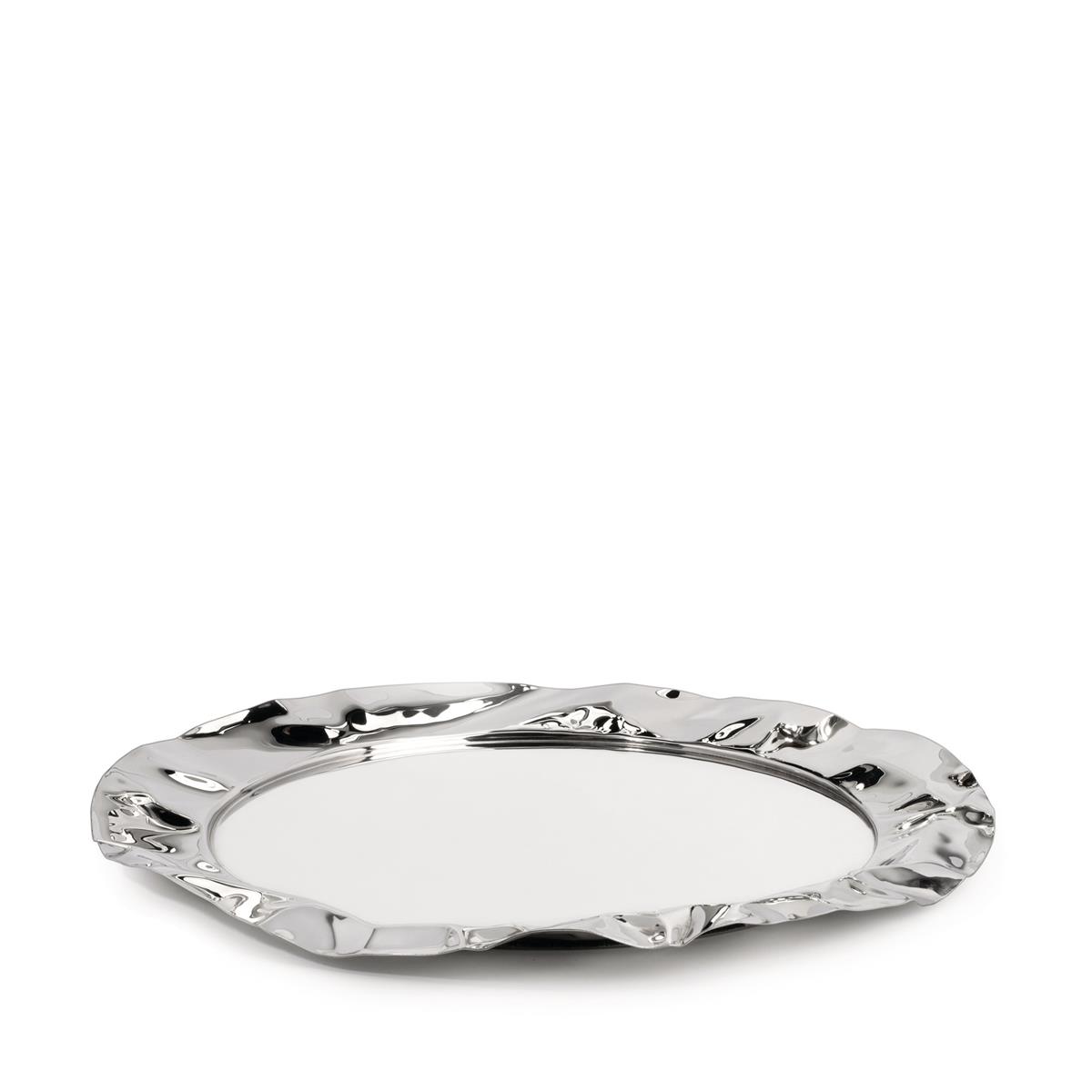 Alessi-Round tray in steel colored with epoxy resin, black