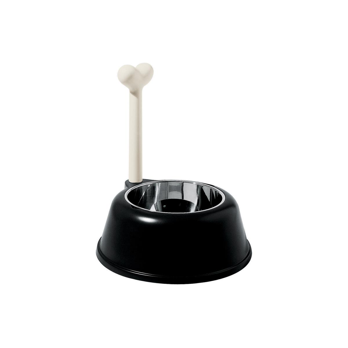 Alessi-Wowl Bowl for dogs in thermoplastic resin, black and 18/10 stainless steel