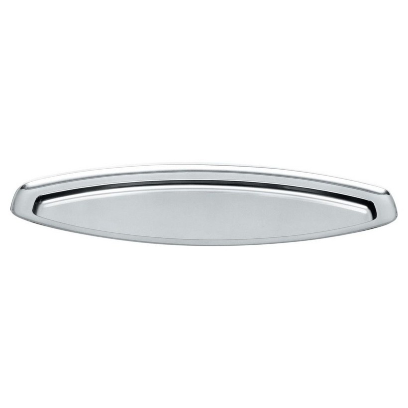 Alessi-Fish plate in 18/10 satin stainless steel with polished edge