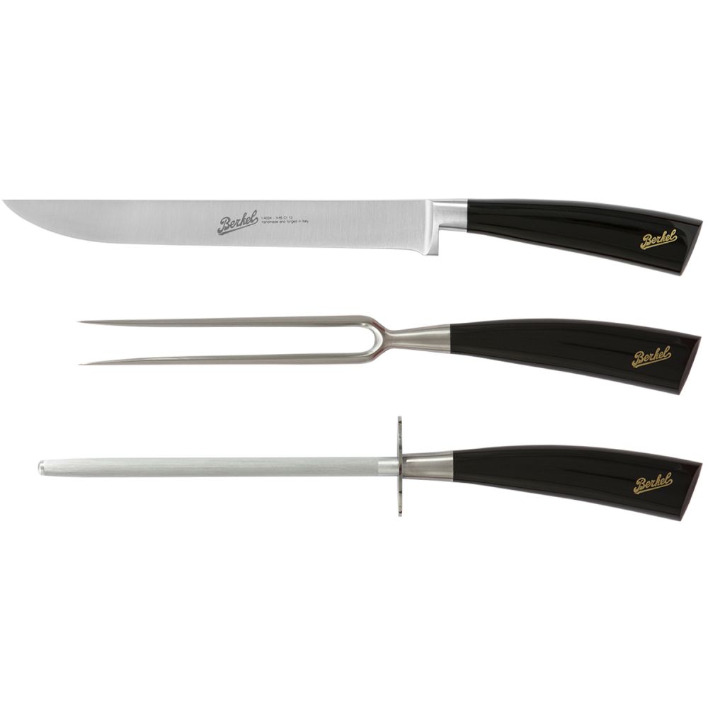 BERKEL Elegance Gloss Black Knife - 3-piece Roasting Set