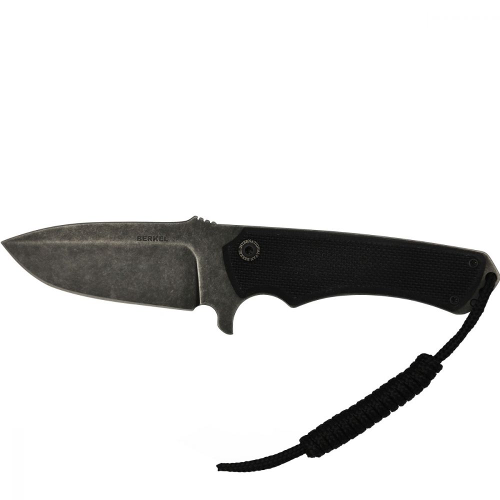 cuchillo de exterior g10 hoja negra logo negro
