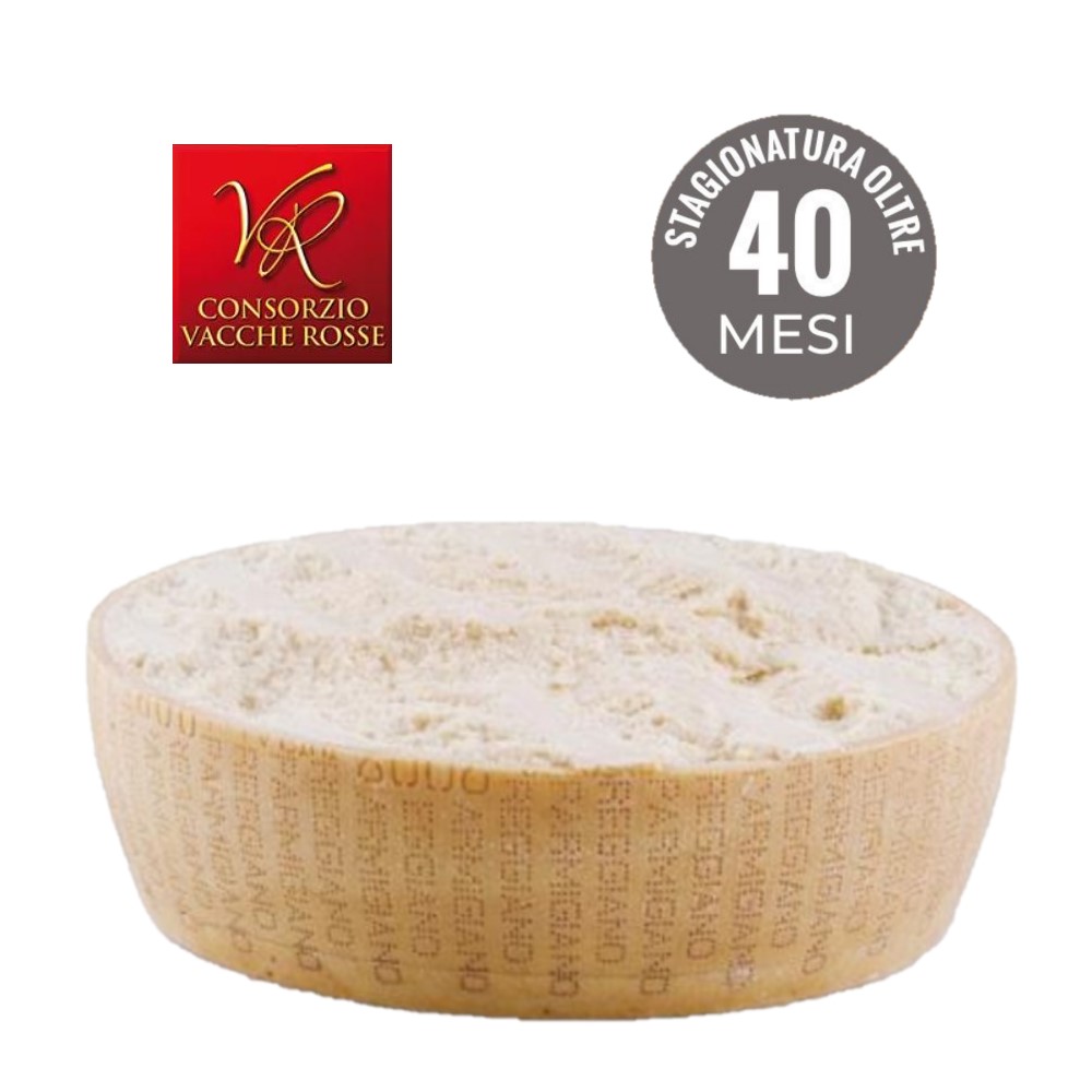 Parmigiano Reggiano Consorzio Vacche Rosse 40 Monate Reserve – Halber Laib – 17 kg