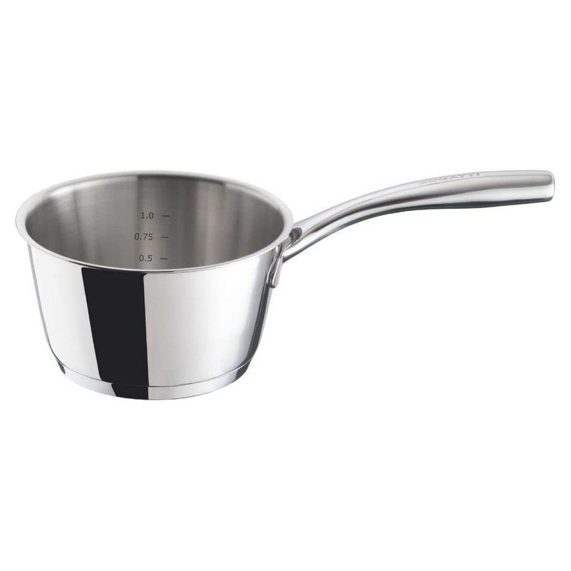 cucina italiana casserole in 18/10 stainless steel with long handle and lid, diameter 16