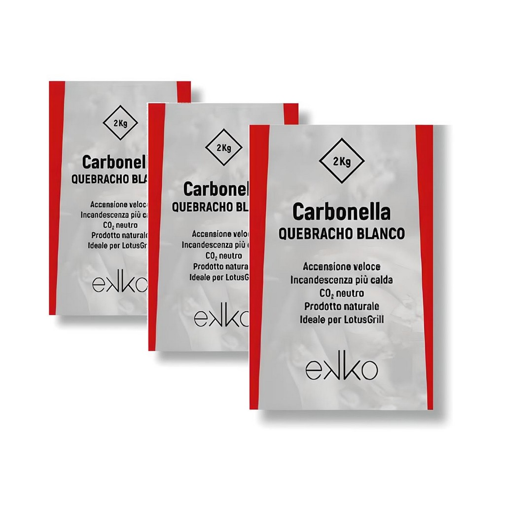 Ekko - 3 sacs de charbon de bois Quebracho Blanco de 2Kg