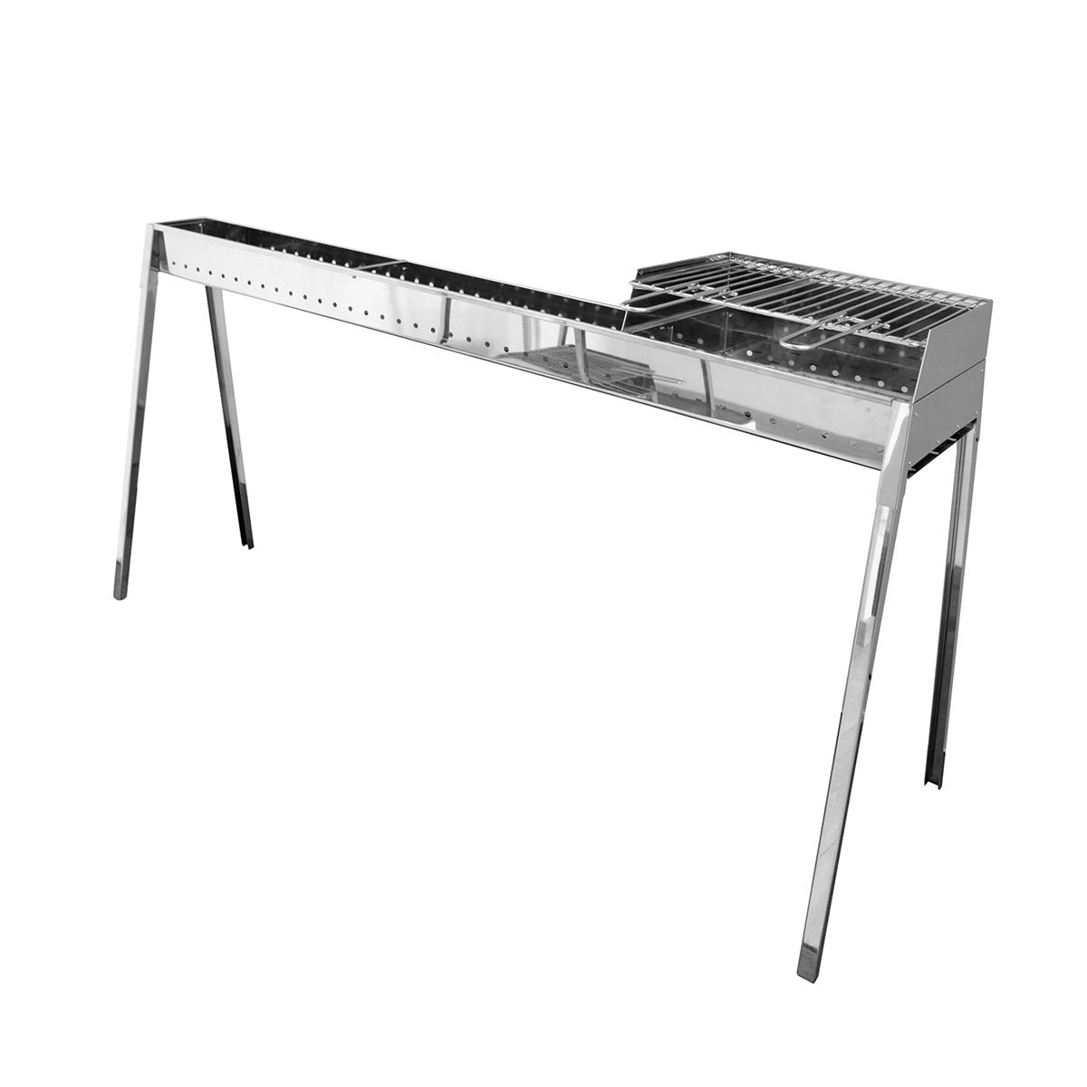 LISA - Cuiseur à brochettes grill Milano 80+40+ Kit d'accessoires pour cloison - Steel Line
